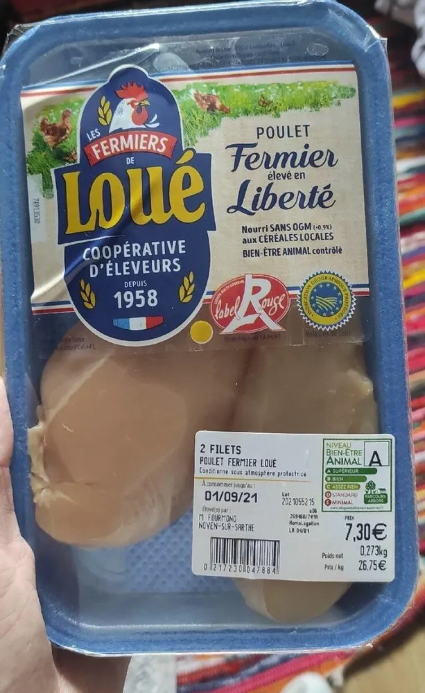 Poulet fermier élevé en liberté
