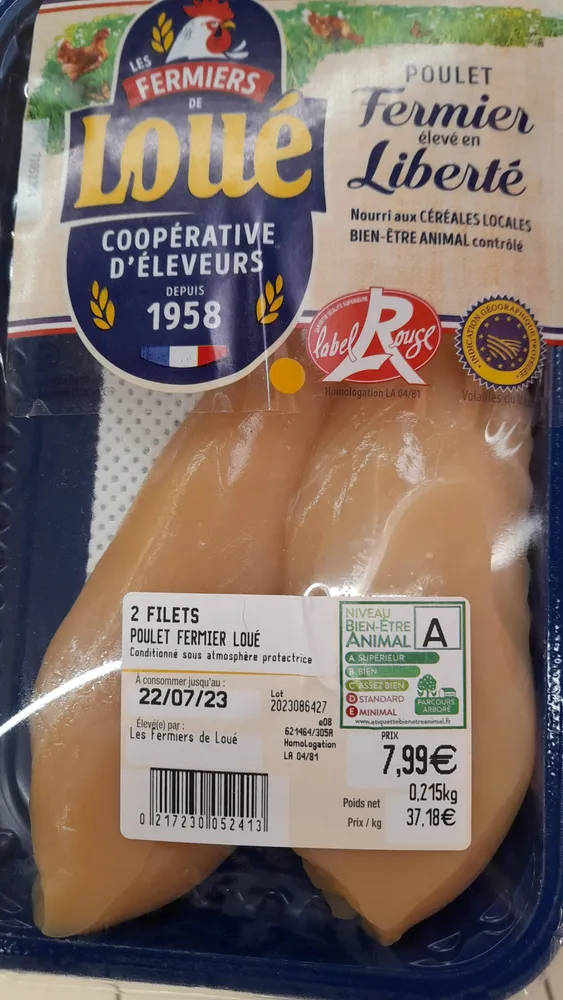 2 Filets de poulet fermier