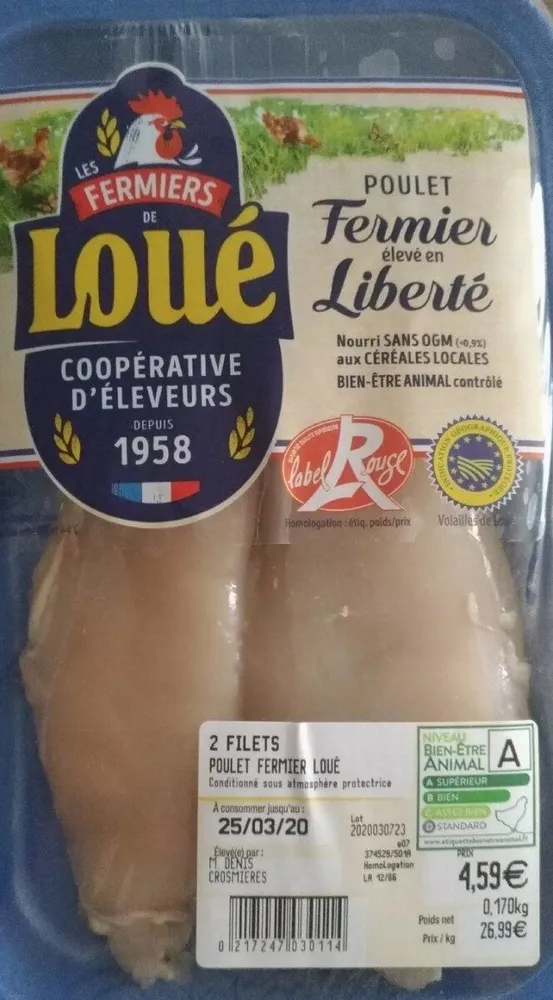 Poulet fermier élevé en liberté