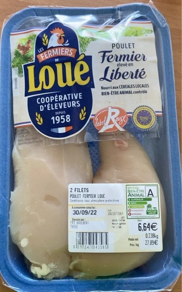 Poulet fermier élevé en france