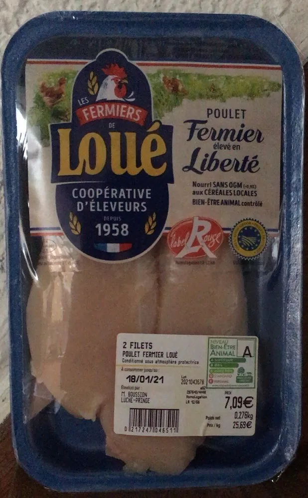 Poulet fermier élevé en liberté