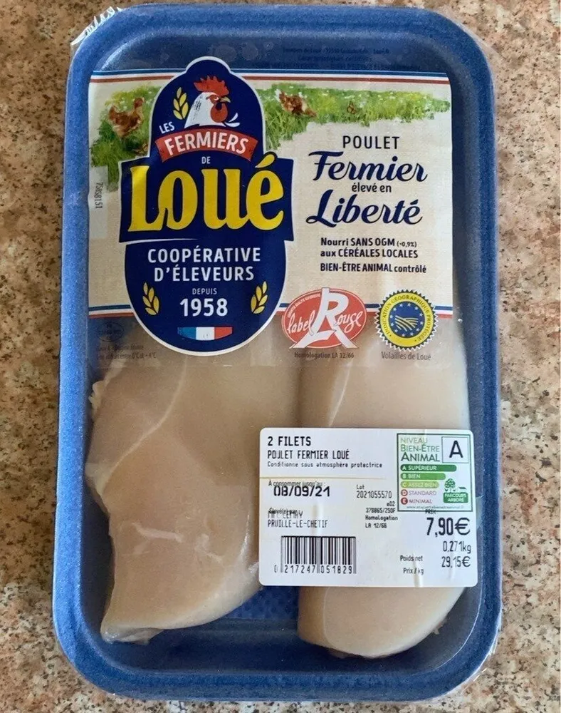 Poulet fermier élevé en liberté