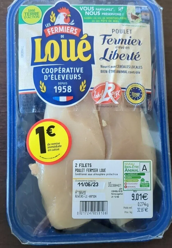 2 filets de poulet fermier