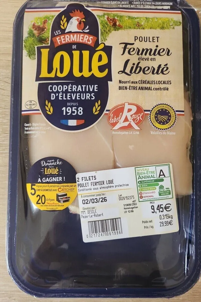 Filets poulet fermier