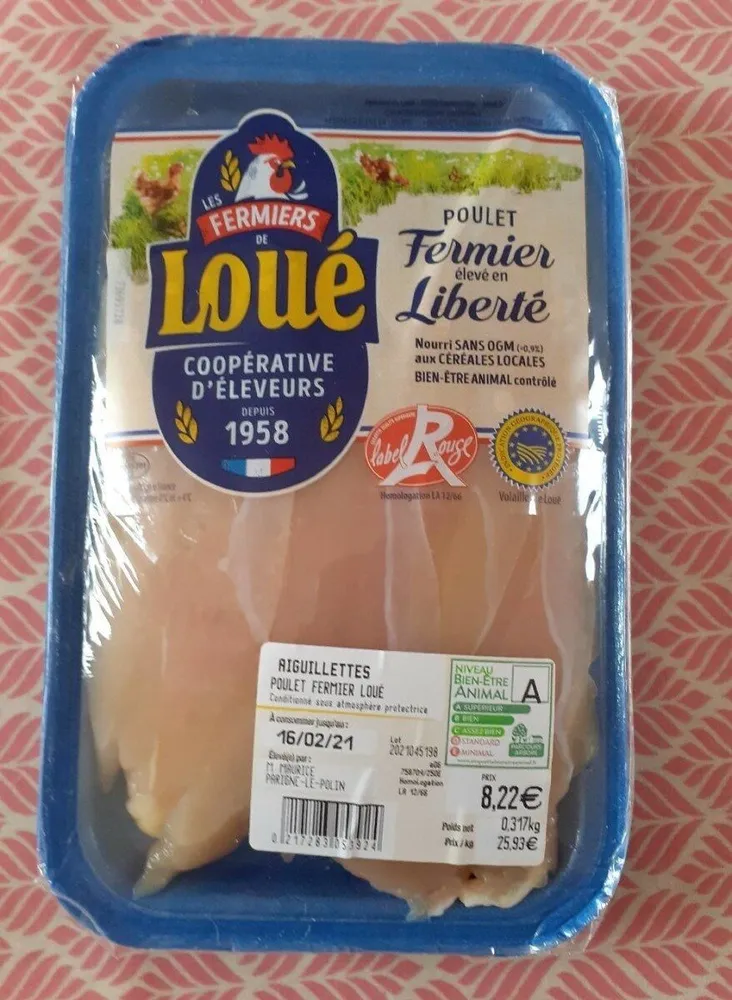 Aiguillettes poulet fermier loué