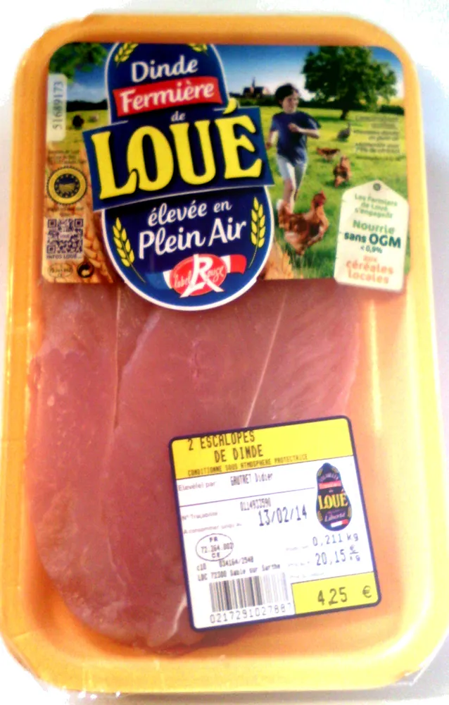 2 Escalopes de Dinde Fermière élevée en Plein Air