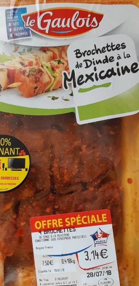 Brochette de dinde à la mexicaine