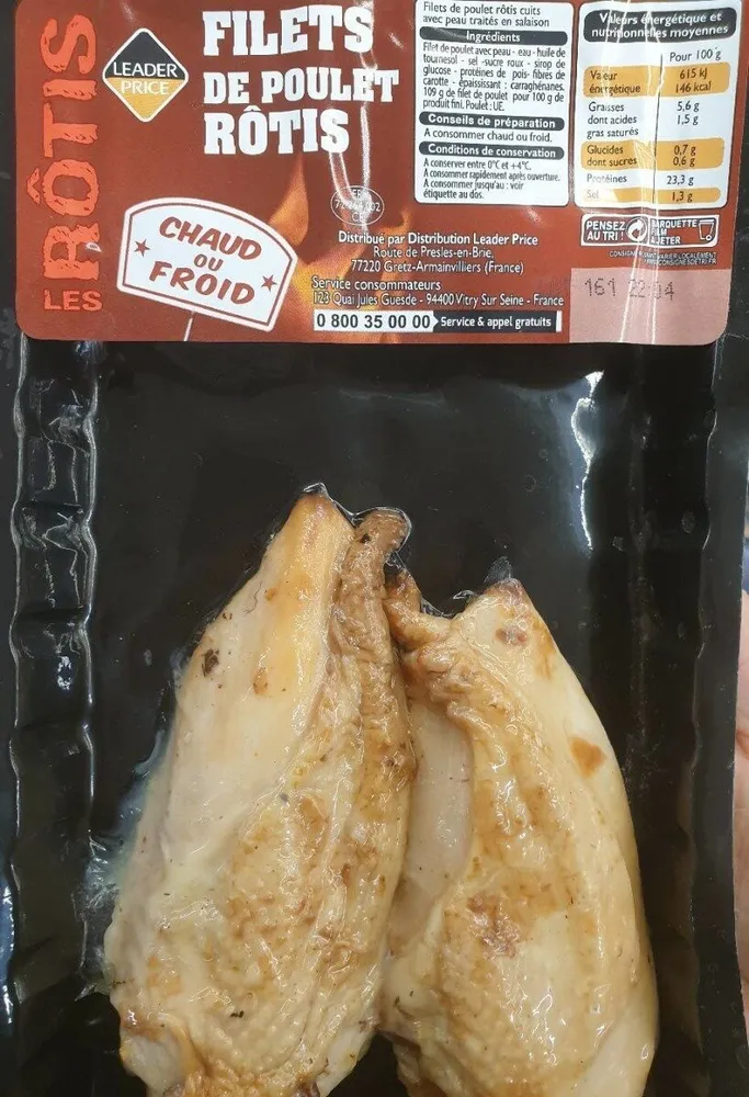 Filets de poulet rotis