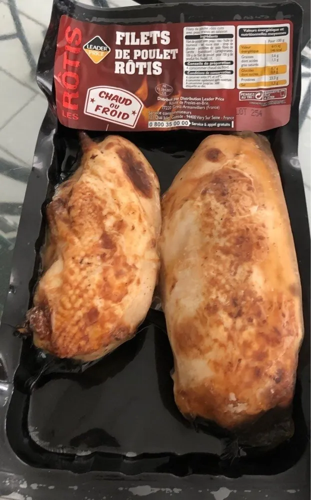 Filets de poulet rotis