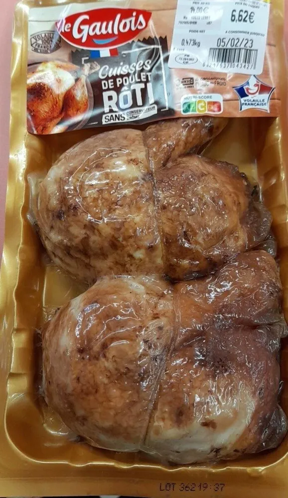 cuisses de poulet rôti.