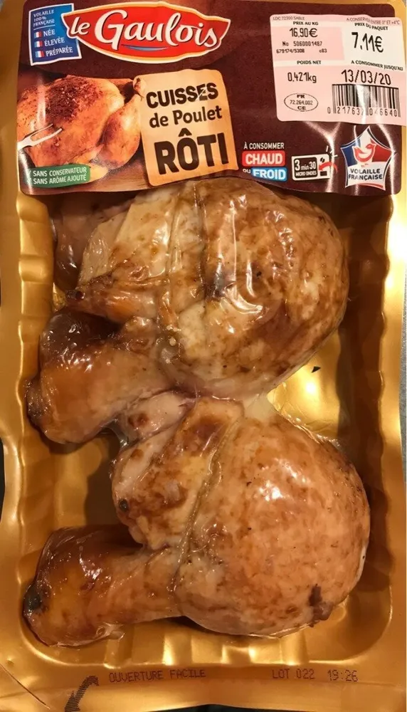 Cuisses de poulet rôti