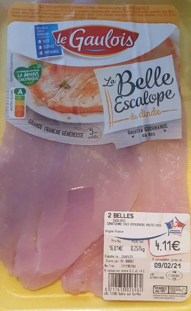 Le gaulois. la belle escalope de de dinde