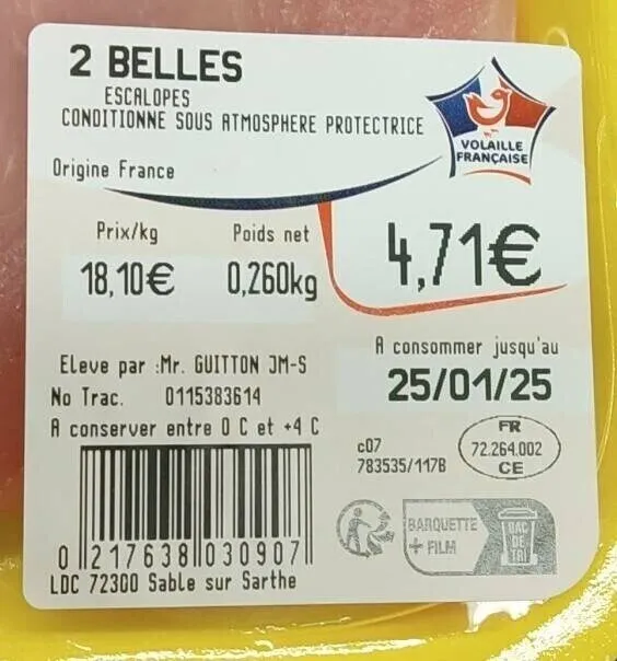 La belle escalope de dinde