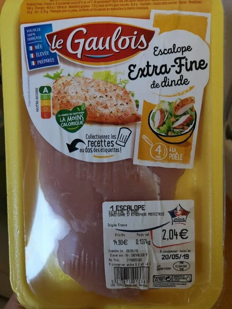 Escalope extra fine de dinde