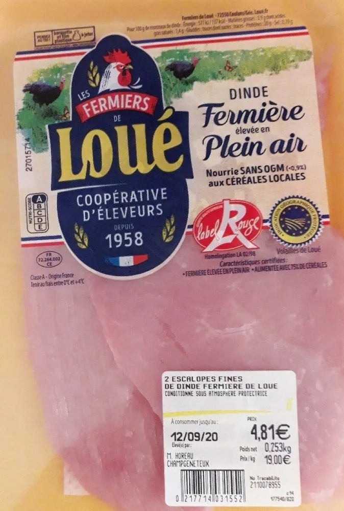 Escalopes fines de dinde fermière de Loue