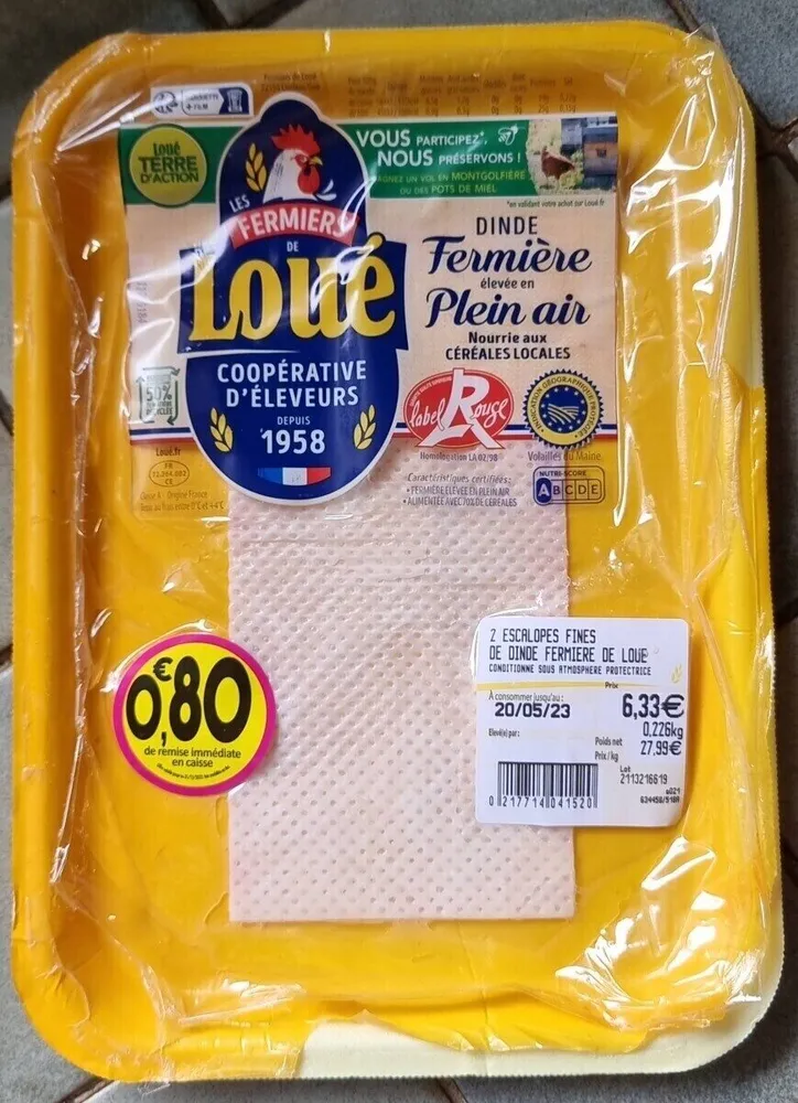 2 escalopes fine dinde fermière