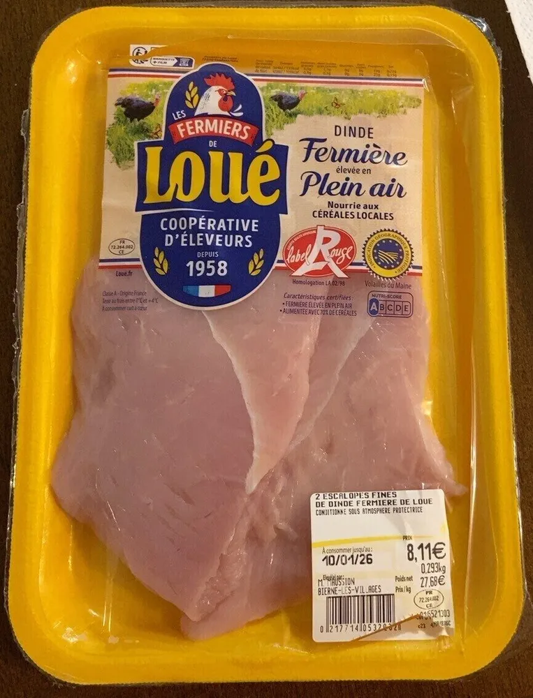 2 escalopes fines de dinde fermière