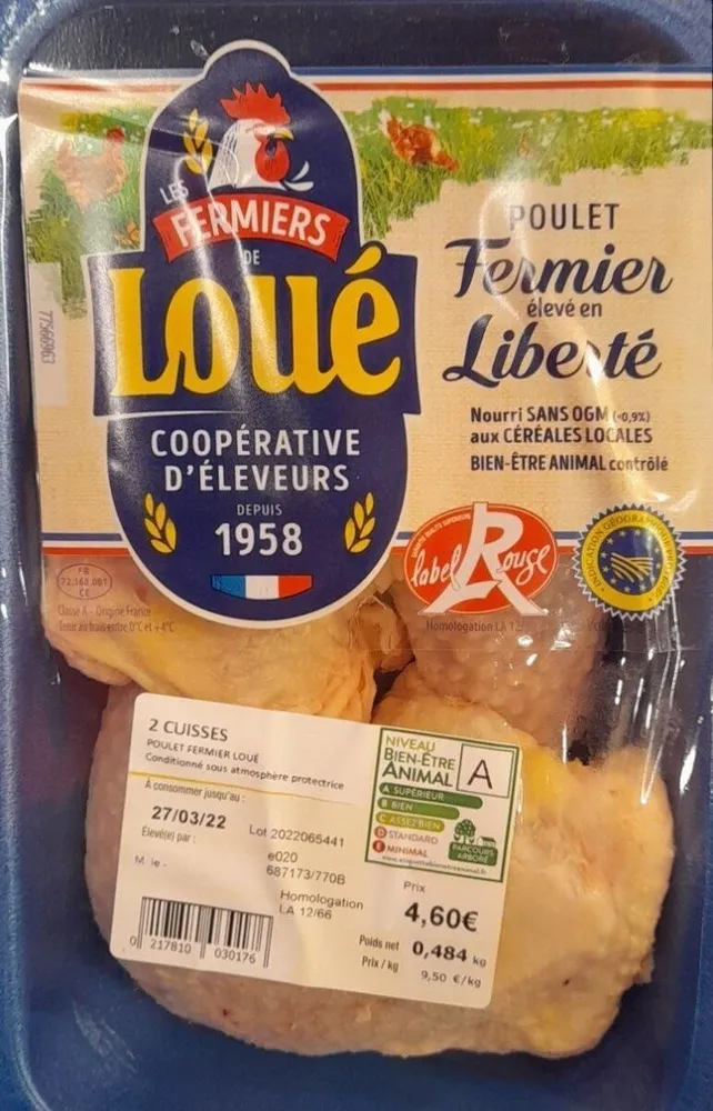 Poulet fermier élevé en liberté