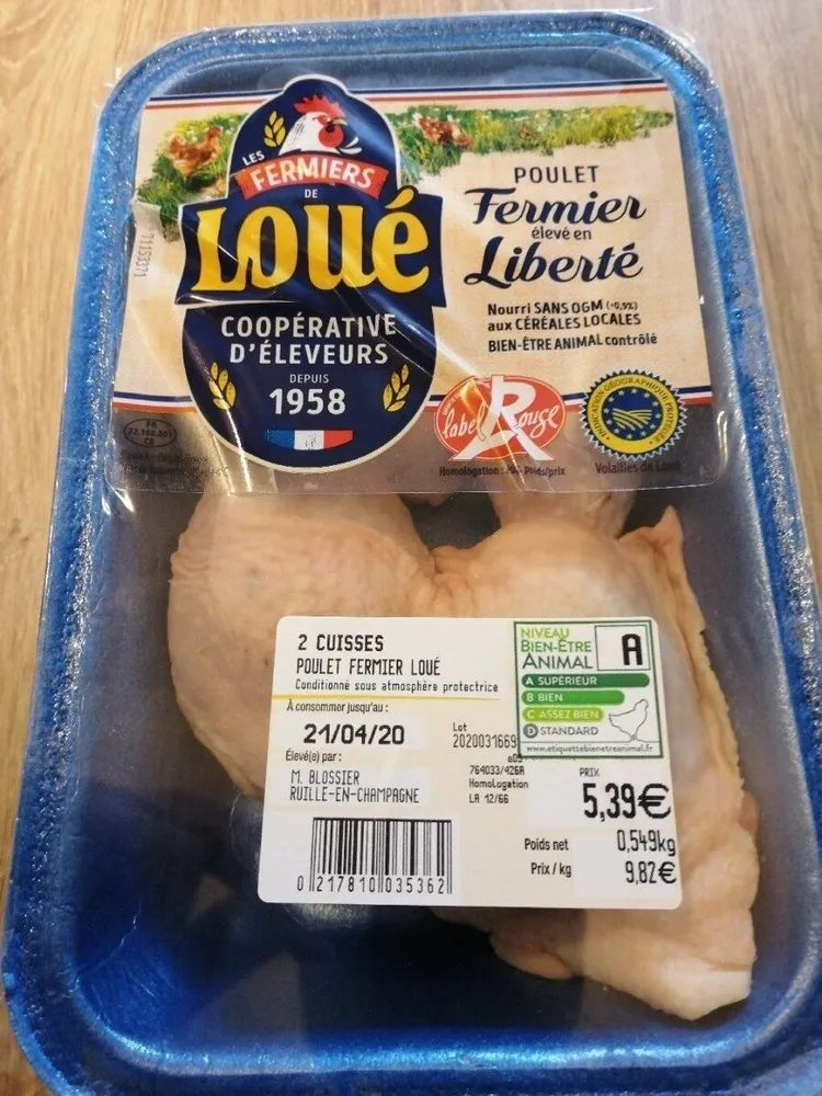 Cuisses de poulet fermier élevé en liberté