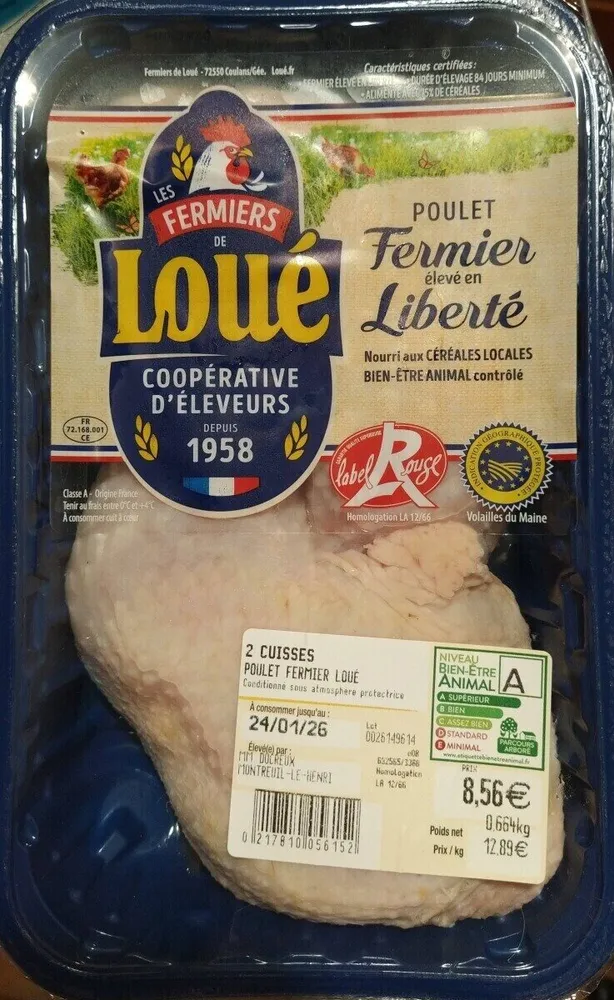Poulet fermier élevé en liberté