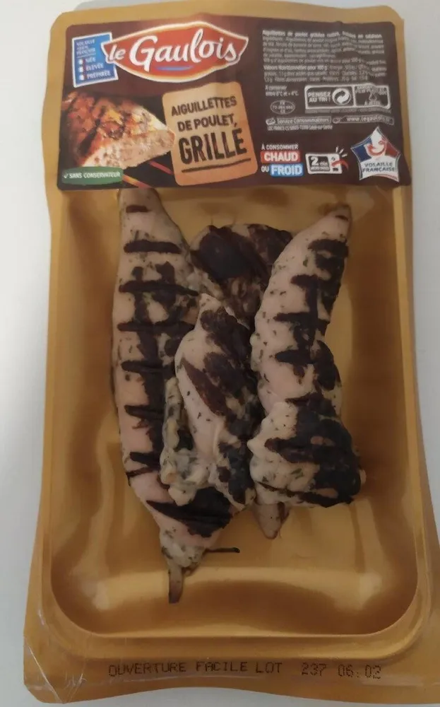 Aiguillettes de poulet grillé