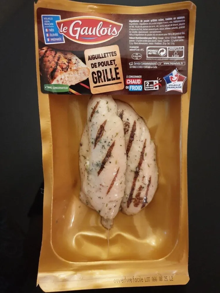 Aiguillettes de poulet grillé