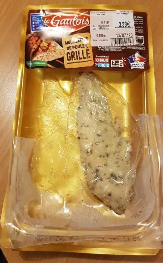 Aiguillettes de poulet grillé