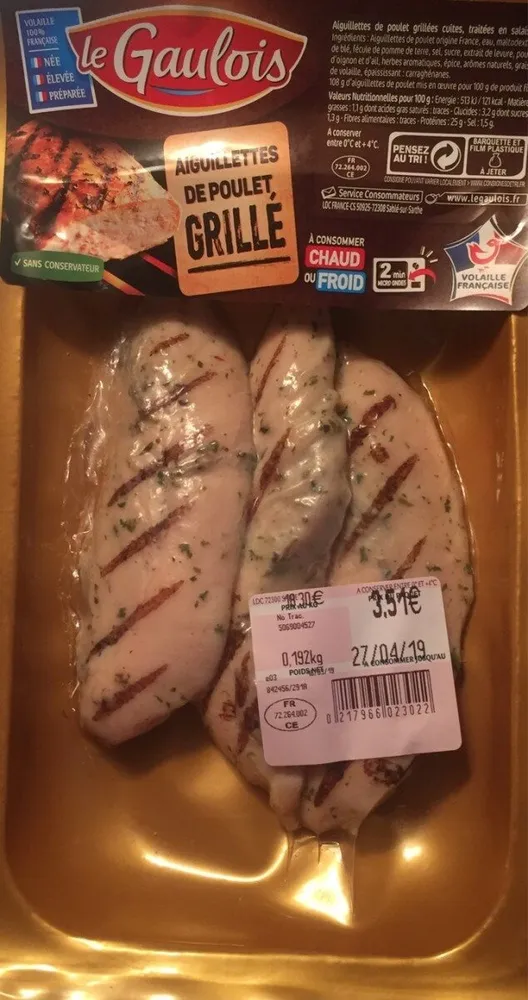 Aiguillettes de poulet grillée