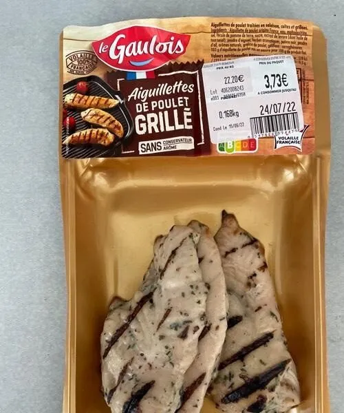 Aiguillettes de poulet grillé