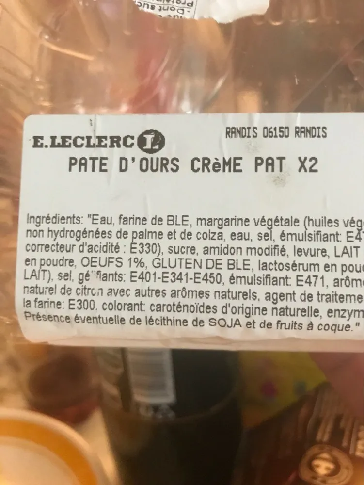 Pate d'ours crème Pat x2