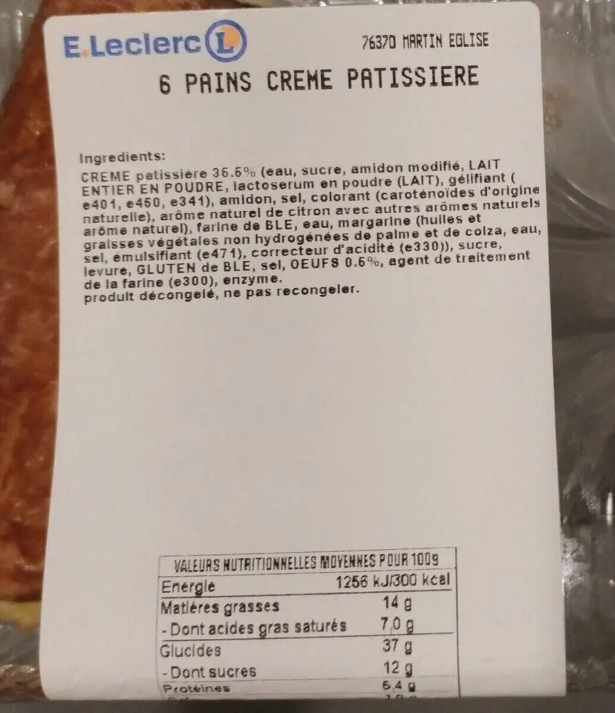 Pains crème pâtissière