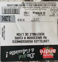 Lentilles assaisonnées au saucisson à cuire