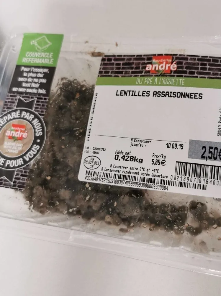 Lentilles assaisonnées