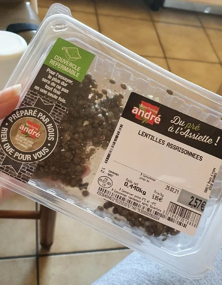 Lentilles assaisonnées