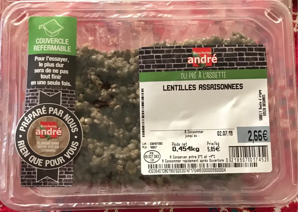Lentilles assaisonnées
