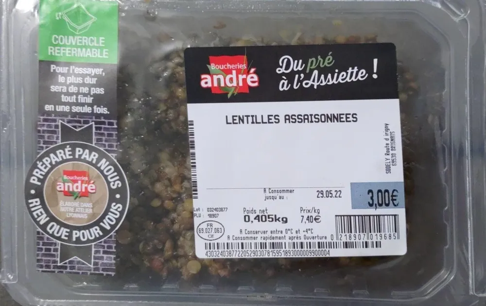 Lentilles assaisonnées