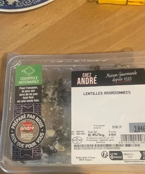 Lentilles assaisonnées