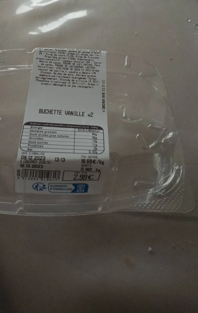 Bûchettes vanille x 2