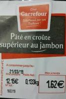 Pâté en croûte supérieur au jambon