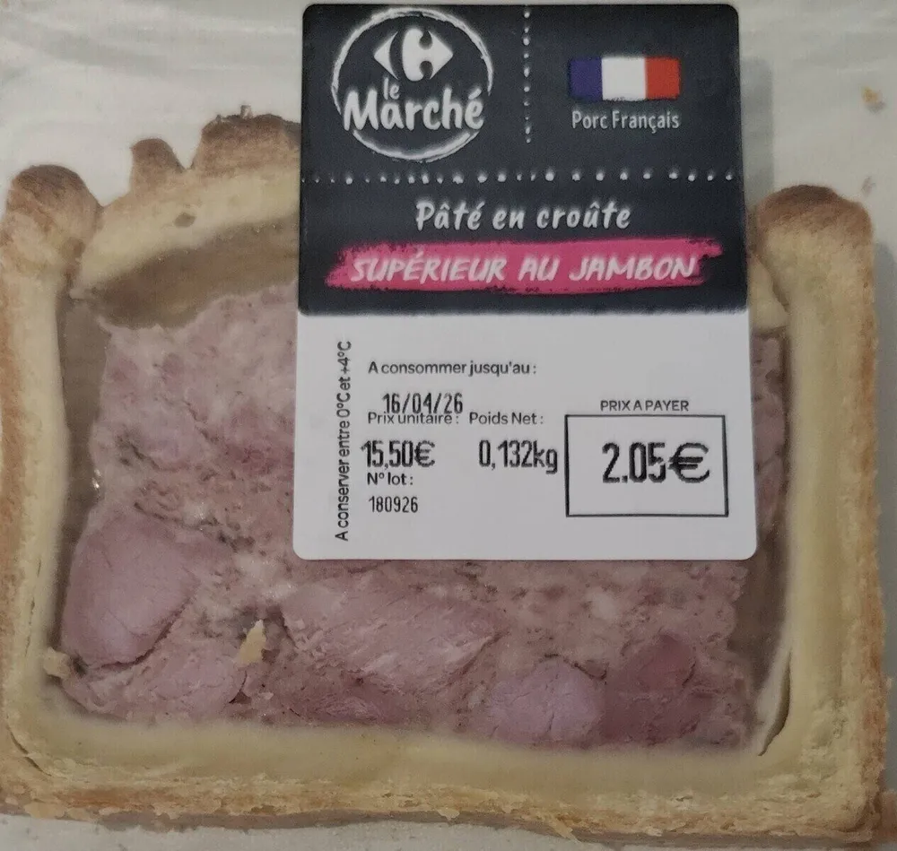 Pâté en croûte supérieur au jambon