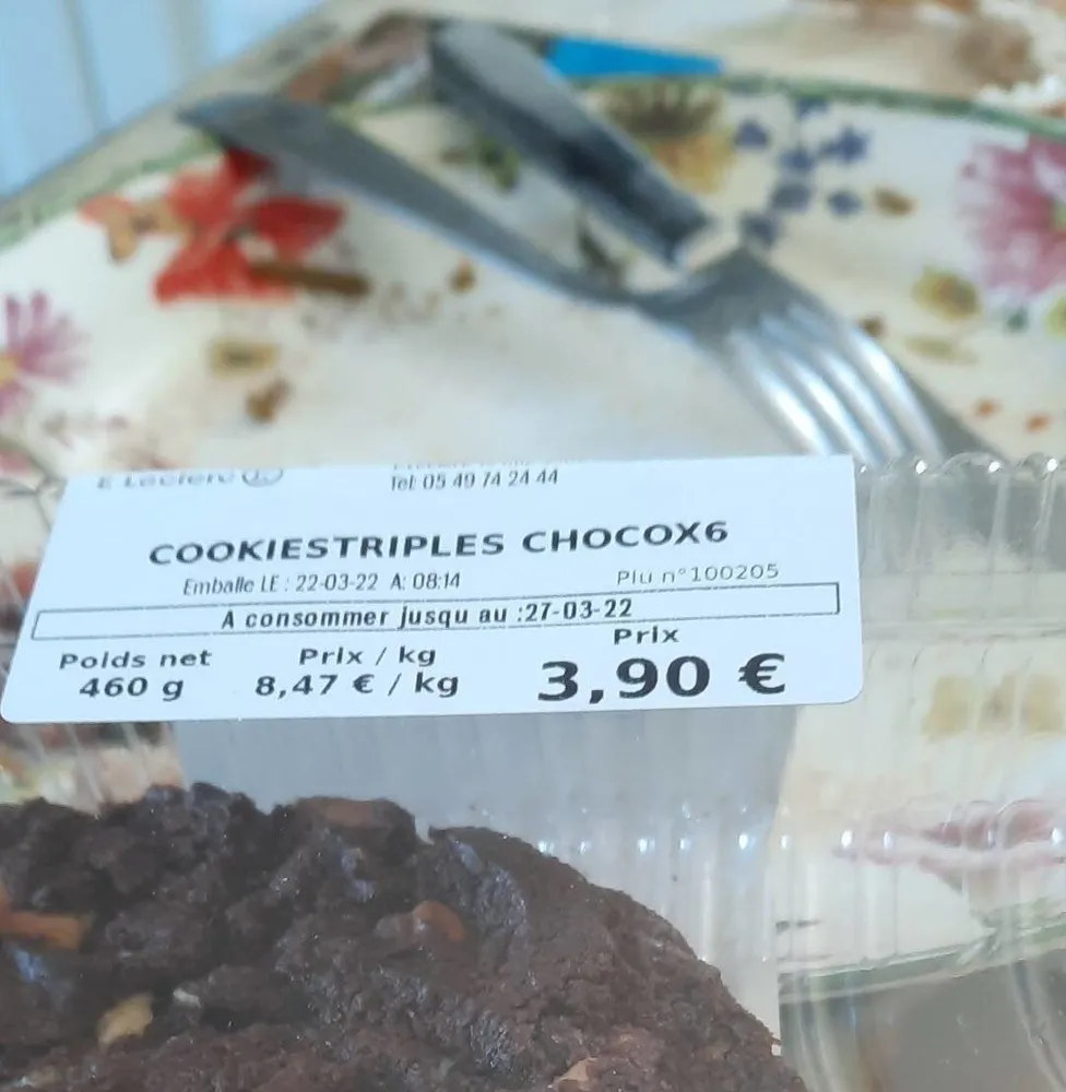 Cookie triples chocolat