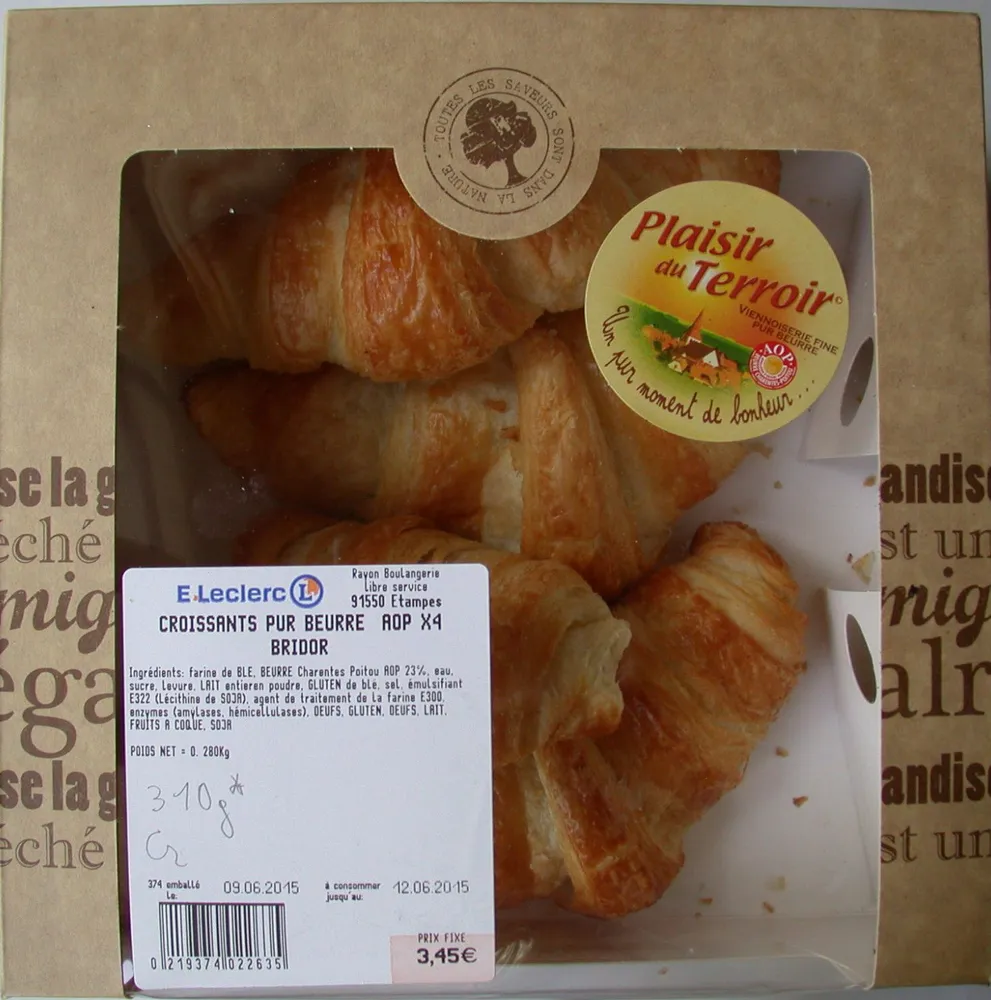 Croissants Pur Beurre AOP x4 Bridor