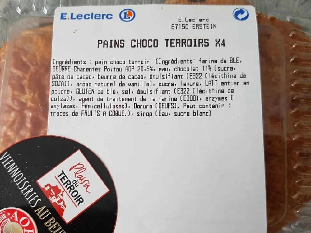 Pains choco terroirs x 4