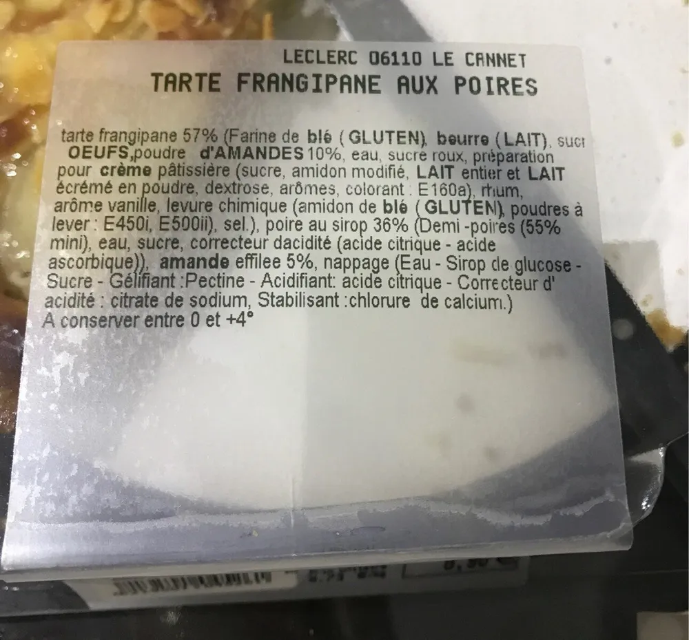 Tarte frangipane au poires