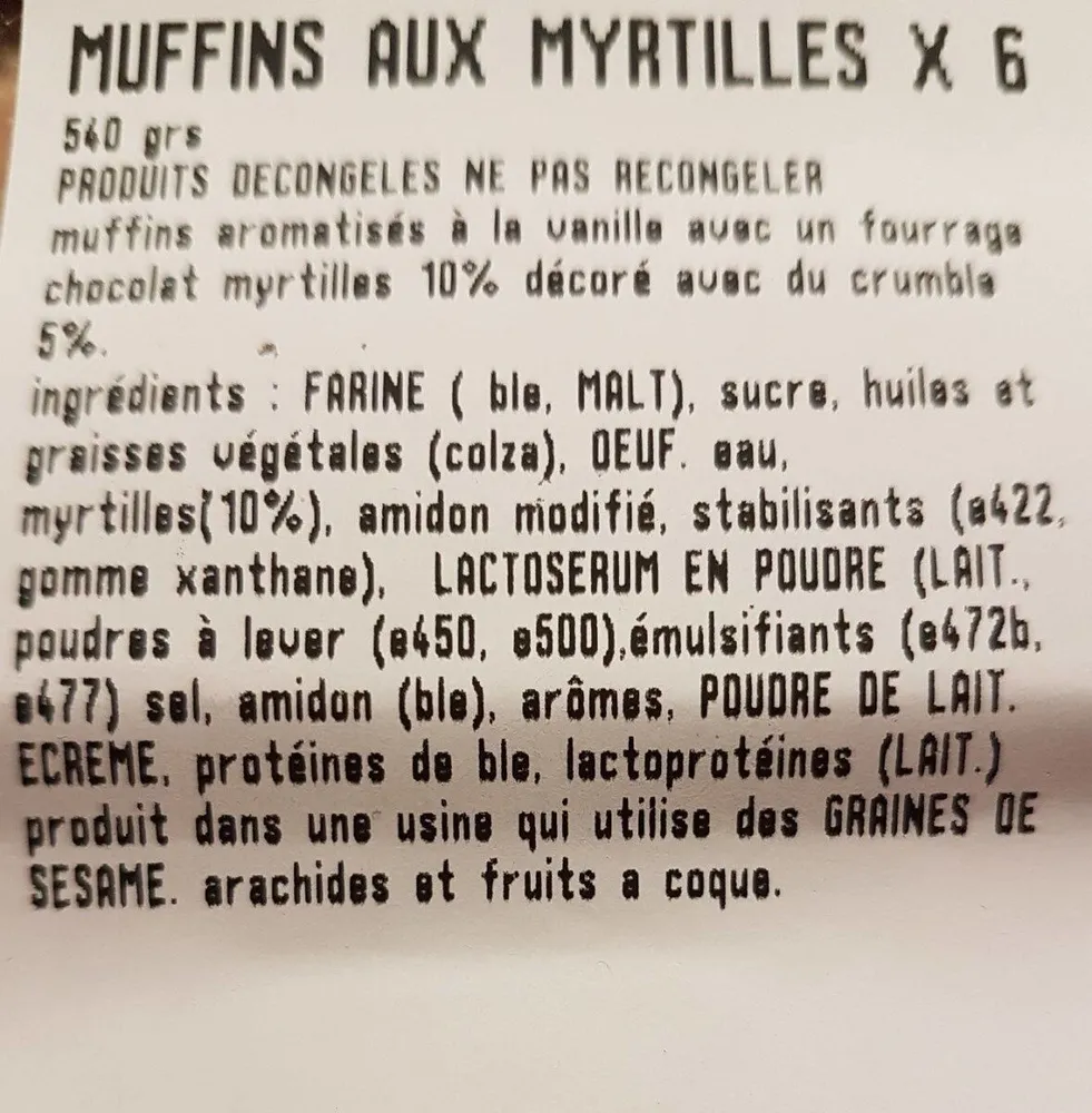 Muffins aux myrtilles