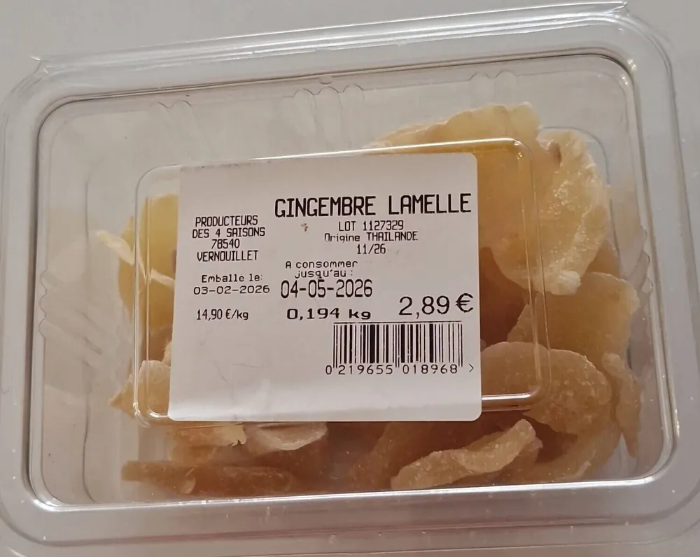 Lamelles gingembre
