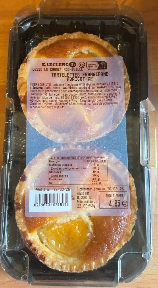 Tartelette, frangipane, abricot fois deux