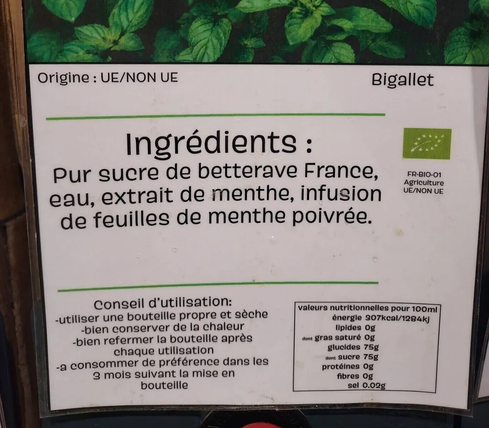Sirop de menthe