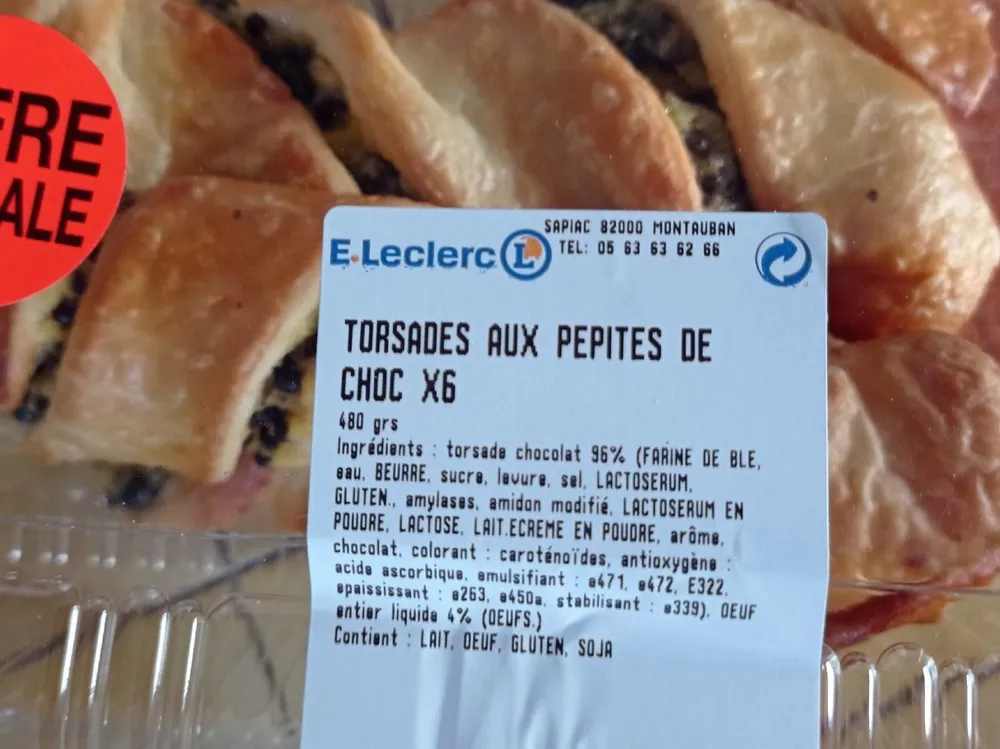 Torsades aux pépites de chocolat