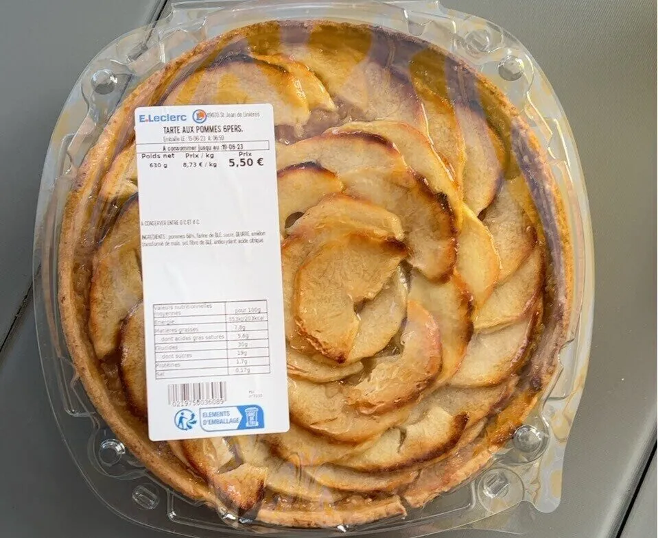 Tarte aux pommes 6 pers.